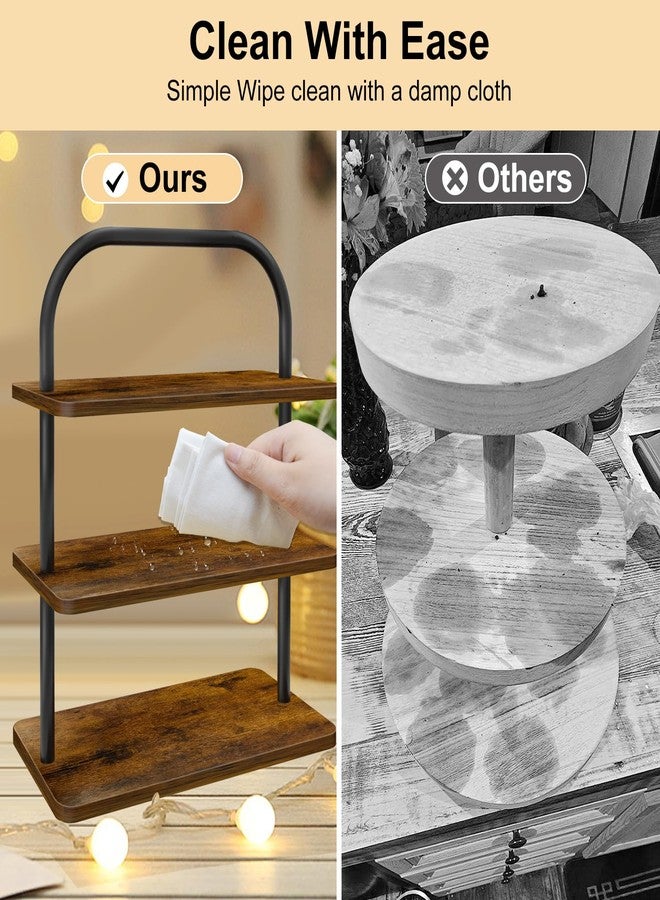 OugeWood 2 Pack 3 Tier Wood Cupcake Stand for 50 Cupcakes - Image 4
