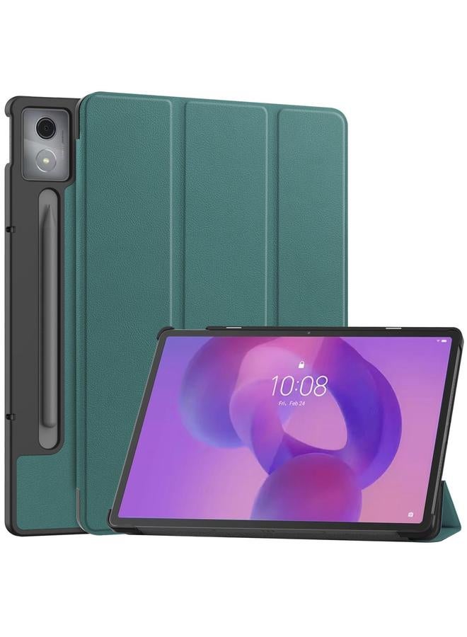 اس-توب جراب لجهاز Lenovo Idea Tab Pro Custer Texture 3-fold Leather Smart Tablet - Image 1