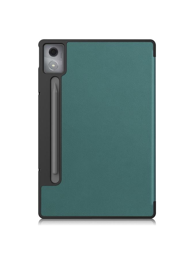 اس-توب جراب لجهاز Lenovo Idea Tab Pro Custer Texture 3-fold Leather Smart Tablet - Image 3