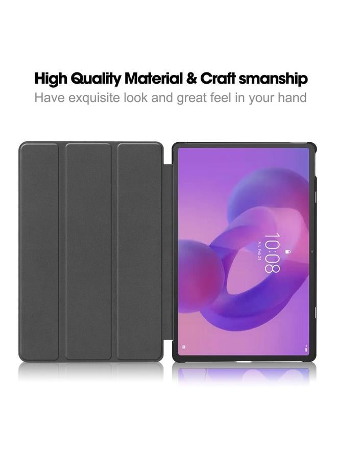 اس-توب جراب لجهاز Lenovo Idea Tab Pro Custer Texture 3-fold Leather Smart Tablet - Image 4