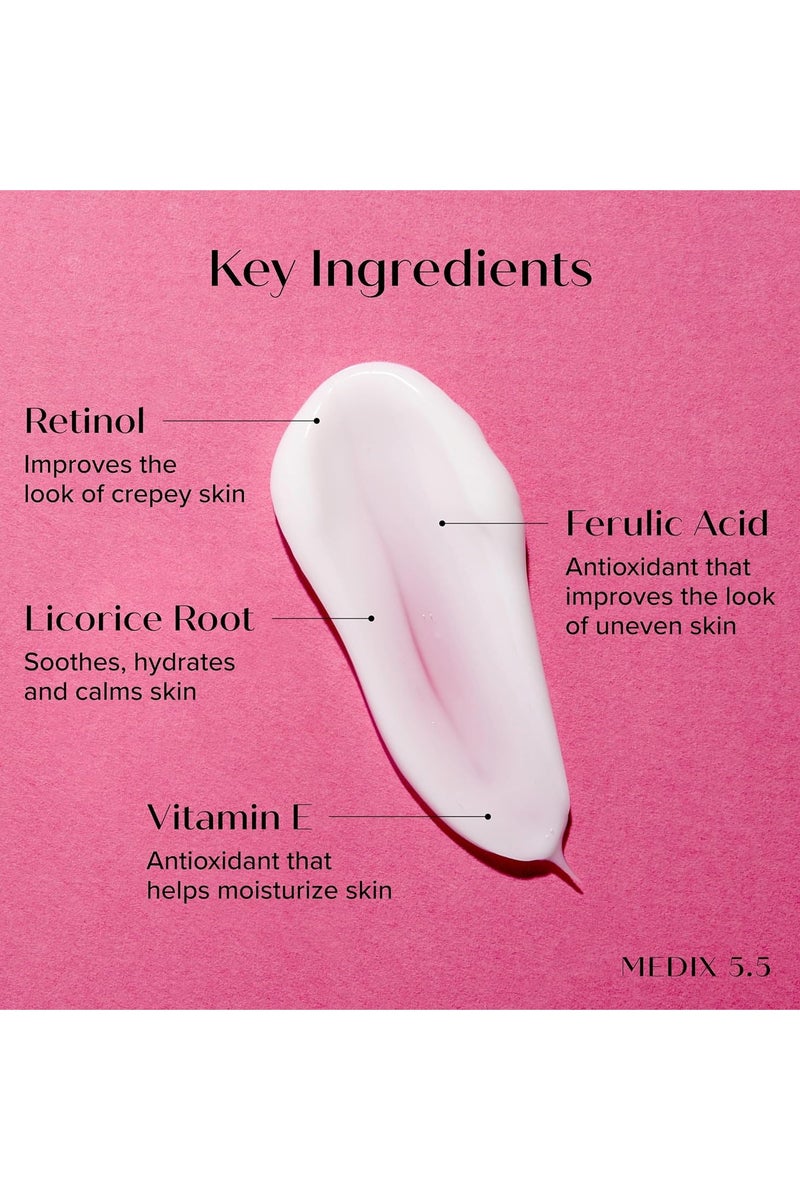 Medix 5.5 Retinol + Ferulic Acid Age Rewind Body Cream | Crepey Skincare Treatment | Retinol Firming Moisturizer | Anti Aging Firming Cream For Women Targets Look Of Crepe Skin, Wrinkles, & Sagging Skin, 15 Fl Oz - Image 3