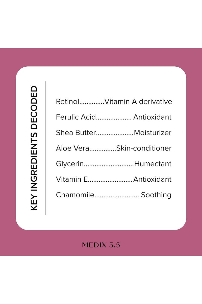 Medix 5.5 Retinol + Ferulic Acid Age Rewind Body Cream | Crepey Skincare Treatment | Retinol Firming Moisturizer | Anti Aging Firming Cream For Women Targets Look Of Crepe Skin, Wrinkles, & Sagging Skin, 15 Fl Oz - Image 4
