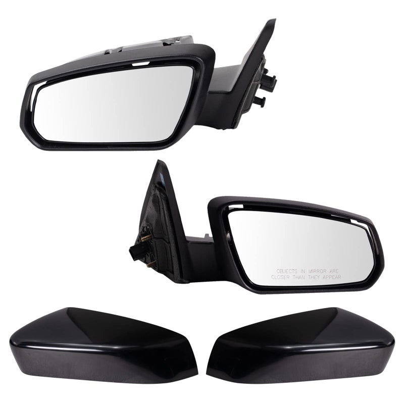 TRQ Driver Passenger Side Mirror Set without Heat Compatible with 20132014 Ford Mustang FO1320452 FO1321452