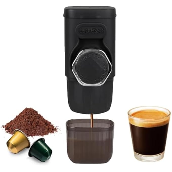 BIGTHREE Portable Coffee Maker Hand Presses Coffee 2 In 1 Small Travel Coffee Machine For Ground Coffee  Capsule Manually Operated Small Handheld Coffee Machine For Camping Travel - Image 1