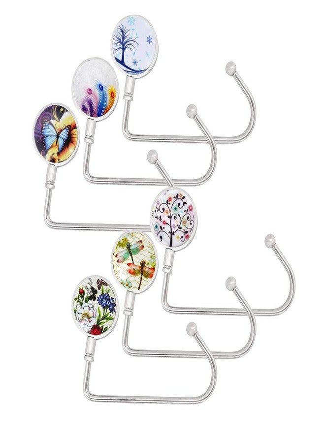 CREATIEE-PRO 6 Pack Purse Hook Long Handbag Hanger for Table Desk, Creatiee Portable Bag Holder Under Counter Handbags Hook for Women Girl (Style 1) - Image 1