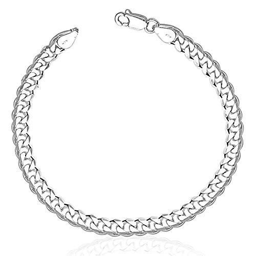 Parnika (Formerly MJ 925 Stylish Gents Bracelet in Pure 92.5 Sterling Silver for Boys/Men | With Certificate of Authenticity | Silver Rakhi Bracelet for Brother | (Curb) - Image 1
