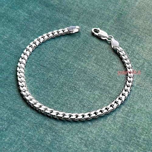 Parnika (Formerly MJ 925 Stylish Gents Bracelet in Pure 92.5 Sterling Silver for Boys/Men | With Certificate of Authenticity | Silver Rakhi Bracelet for Brother | (Curb) - Image 5