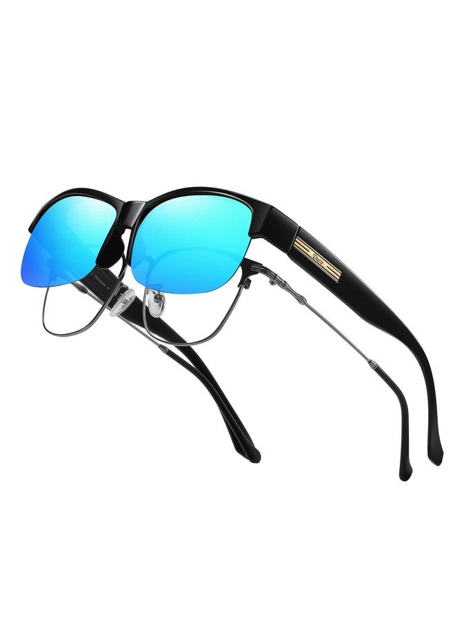 Duco Fit Over Glasses Unisex Wraparound Glasses Fashion Rimless Wear Over Glasses Polarized Sunglasses For Men And Women 8960 - Image 1