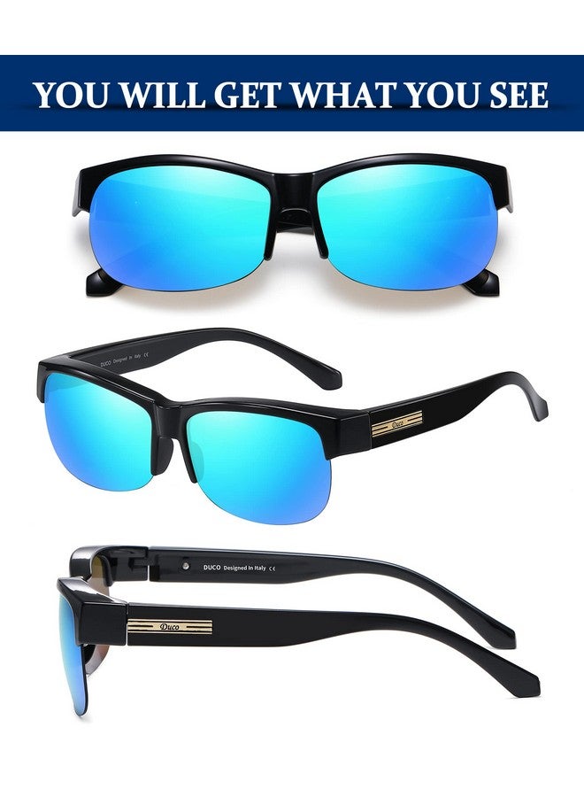 Duco Fit Over Glasses Unisex Wraparound Glasses Fashion Rimless Wear Over Glasses Polarized Sunglasses For Men And Women 8960 - Image 2