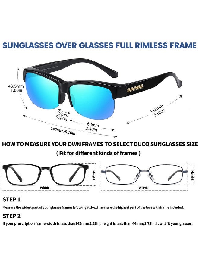 Duco Fit Over Glasses Unisex Wraparound Glasses Fashion Rimless Wear Over Glasses Polarized Sunglasses For Men And Women 8960 - Image 3
