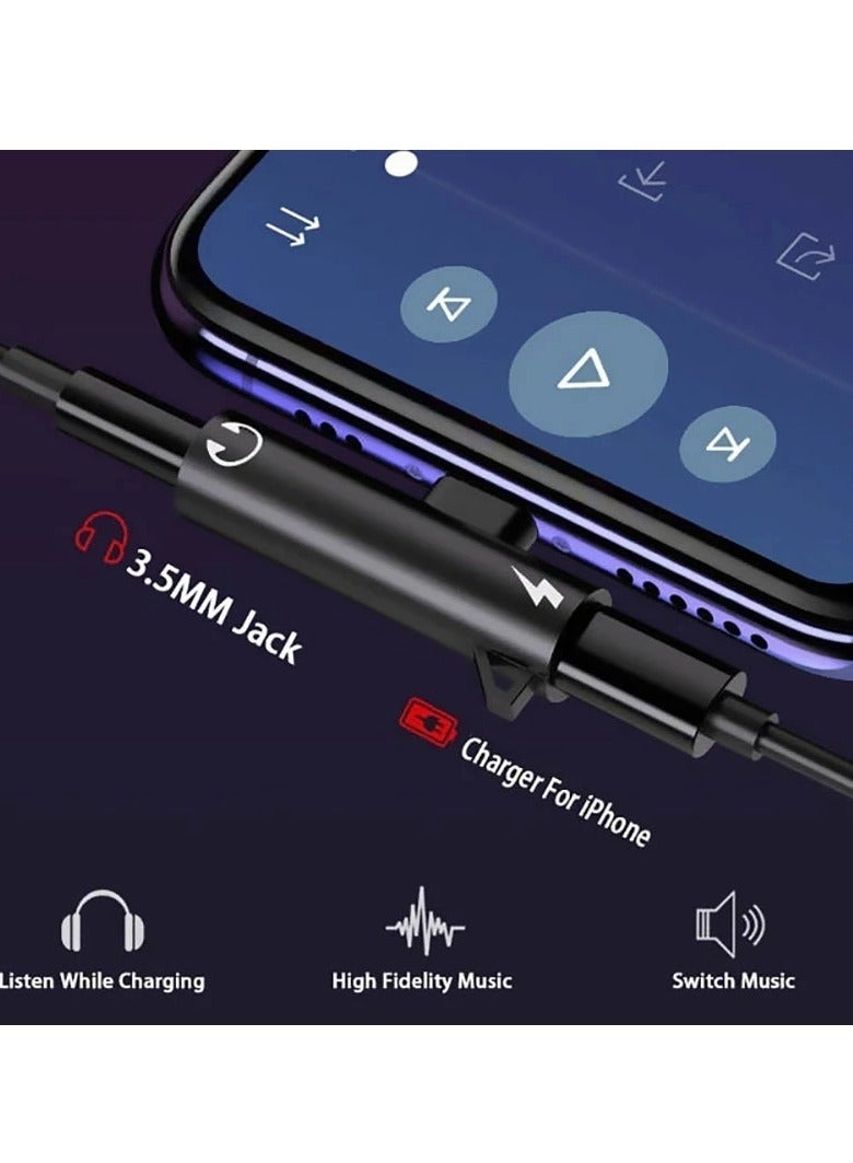 AROAQ Aluminum Headphone Adapter, 2 In 1 Audio Headphone Charging Dual Adapter Splitter, Strong And Durable Aux Audio Jack And Charging Dongle Earphone Splitter, (Black, Pack Of 2pcs) - Image 5