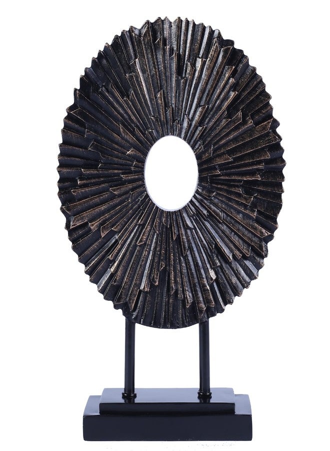 CECKQUE Minimalist Round Statue Above Cabinet Decor Kitchen, Modern Decorative Sculpture Home Decorations for Living Room Coffee Table, Office Decor Items, Center Pieces Decoration (Black) - Image 1