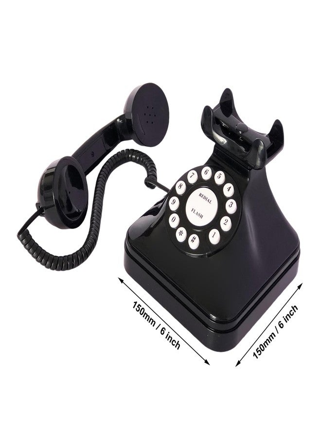 TelPal Retro Landline Home Phone,TelPal Corded Old Fashion Desk Phone, Basic Black Decorative Analog Telephone Set, Senior Phone for Home/Office/Hotel - Image 4