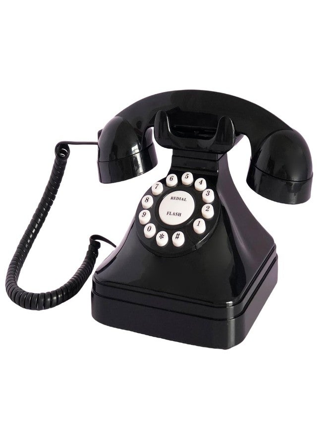 TelPal Retro Landline Home Phone,TelPal Corded Old Fashion Desk Phone, Basic Black Decorative Analog Telephone Set, Senior Phone for Home/Office/Hotel - Image 1