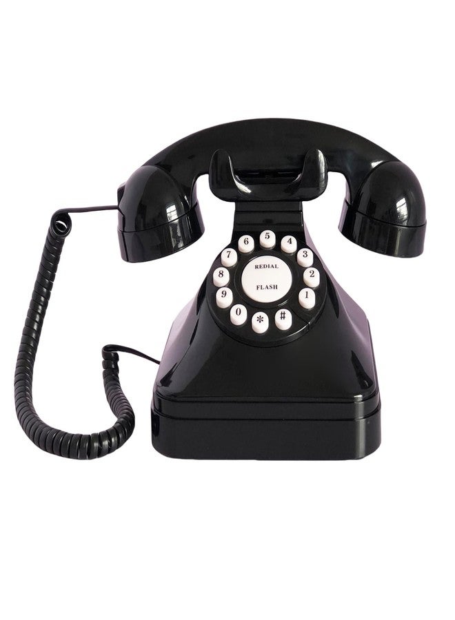 TelPal Retro Landline Home Phone,TelPal Corded Old Fashion Desk Phone, Basic Black Decorative Analog Telephone Set, Senior Phone for Home/Office/Hotel - Image 5