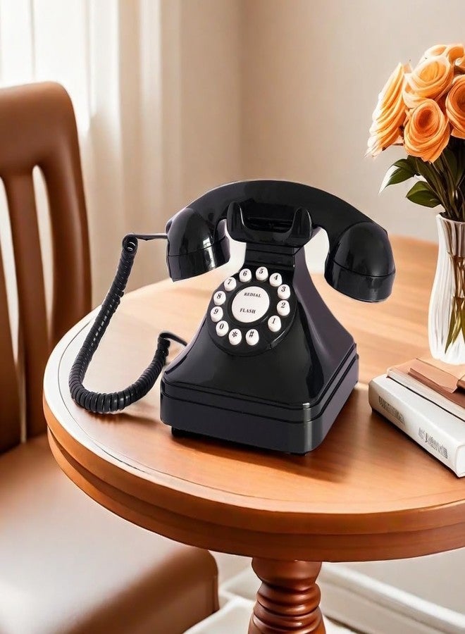 TelPal Retro Landline Home Phone,TelPal Corded Old Fashion Desk Phone, Basic Black Decorative Analog Telephone Set, Senior Phone for Home/Office/Hotel - Image 2