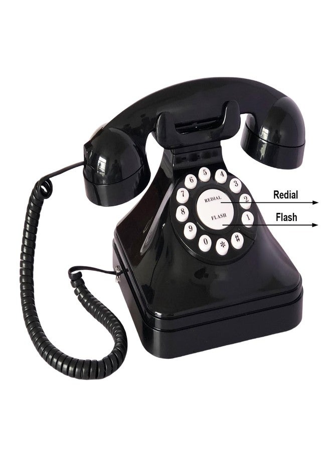 TelPal Retro Landline Home Phone,TelPal Corded Old Fashion Desk Phone, Basic Black Decorative Analog Telephone Set, Senior Phone for Home/Office/Hotel - Image 3