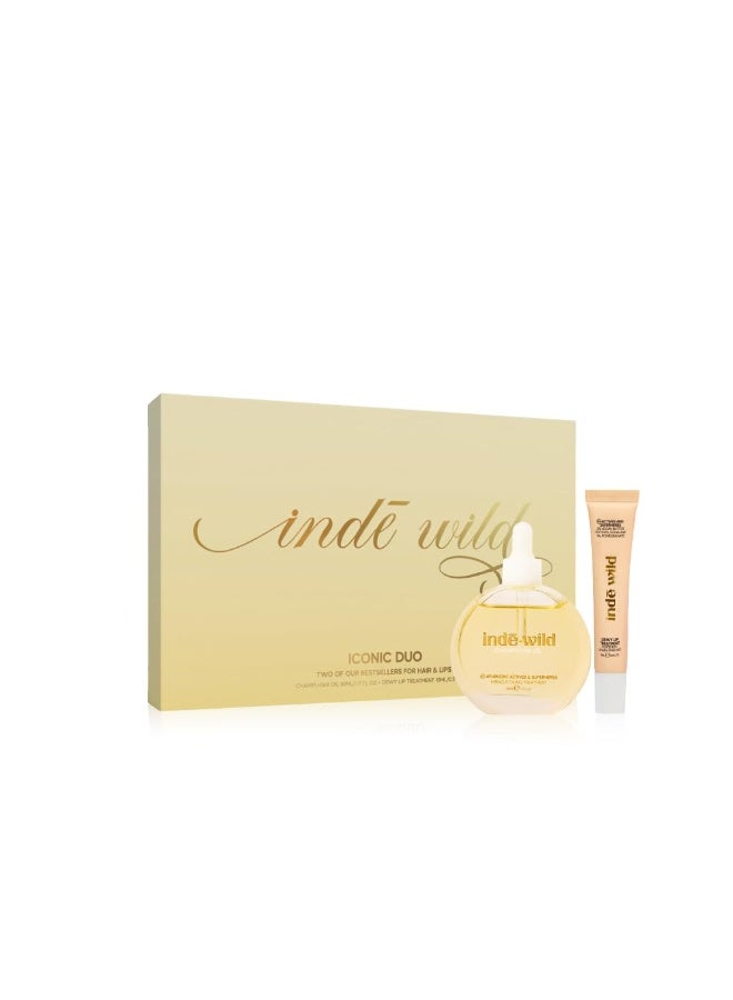 indē wild Champi Hair Oil 50 ml With Rosemary Oil, Brahmi, Amla, Bhringraj | Ayurvedic, Hair Growth, Controls Dandruff, Hairfall | Soothing Fragrance & Dewy & Dewy lip treatment 15ml - Image 1