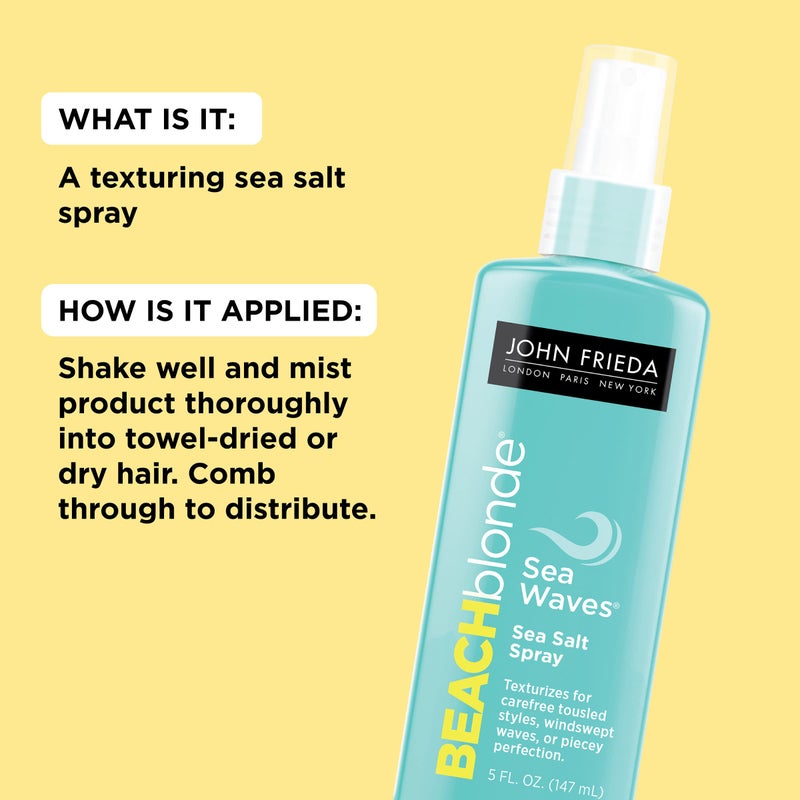 John Frieda بخاخ تكثيف أمواج البحر من جون فريدا للشعر الأشقر الشاطئي مع ملح طبيعي لحجم مموج ومجعد - 5 أونصات - Image 3
