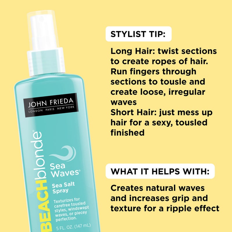 John Frieda بخاخ تكثيف أمواج البحر من جون فريدا للشعر الأشقر الشاطئي مع ملح طبيعي لحجم مموج ومجعد - 5 أونصات - Image 2
