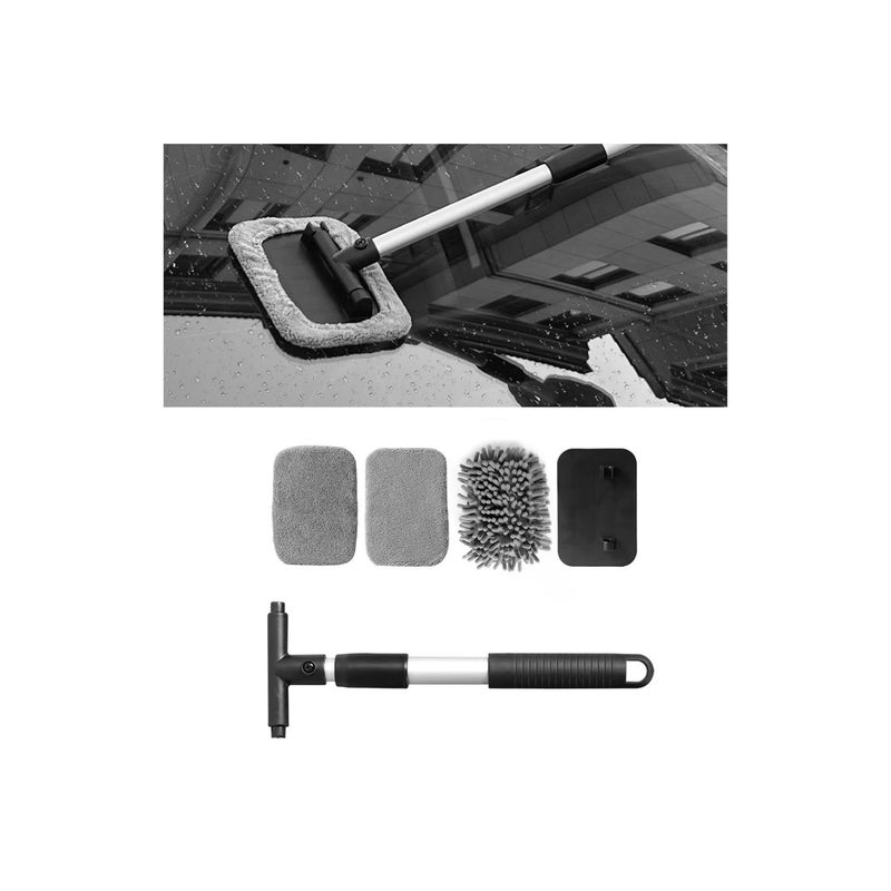 Alieemo Car Windshield Cleaner Microfiber Vehicles Window Cleaning Tool with 3PCS Reusable Cloth Pads Automotive Washing Interior Exterior Glass Supplies Accessories Universal Fit Rectangle - Image 3