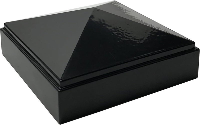 Decorex Hardware 3 x 3 Aluminum Pyramid Post Cap for Metal Posts Pressure Fit PowderCoated Black RustResistant Fence Railing Post Cap 1 Pack
