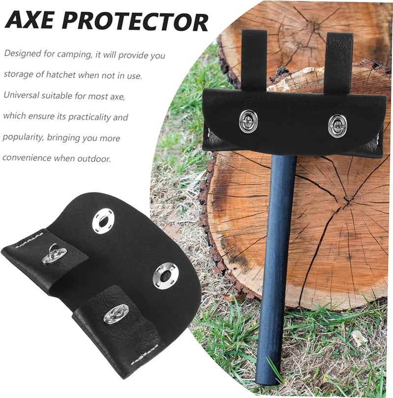 غطاء الفأس الجلدي تصميم محمول متين ووقائي للأدوات لأنشطة التخييم في الهواء الطلق - Image 4