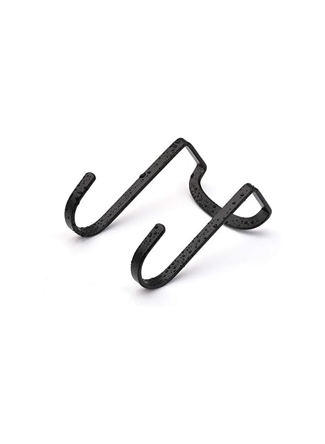 PROMASS promass Multi-Use Over Cabinet Hook , 5 Pack, Stainless Steel, Over Door Double Hook for Drawer Cabinet, Closet, Fence, Kitchen and Bathroom, Black  - Image 5