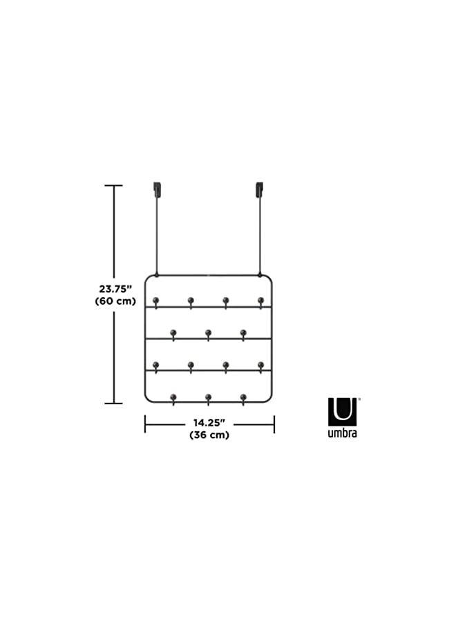 Umbra Estique Multi Over The Door Organizer Hooks, Black/Walnut Large - Image 3