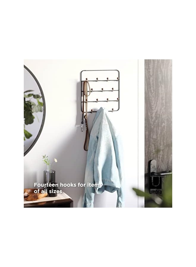 Umbra Estique Multi Over The Door Organizer Hooks, Black/Walnut Large - Image 4