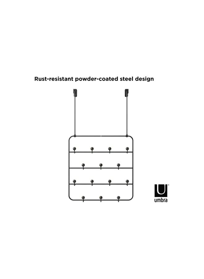 Umbra Estique Multi Over The Door Organizer Hooks, Black/Walnut Large - Image 5