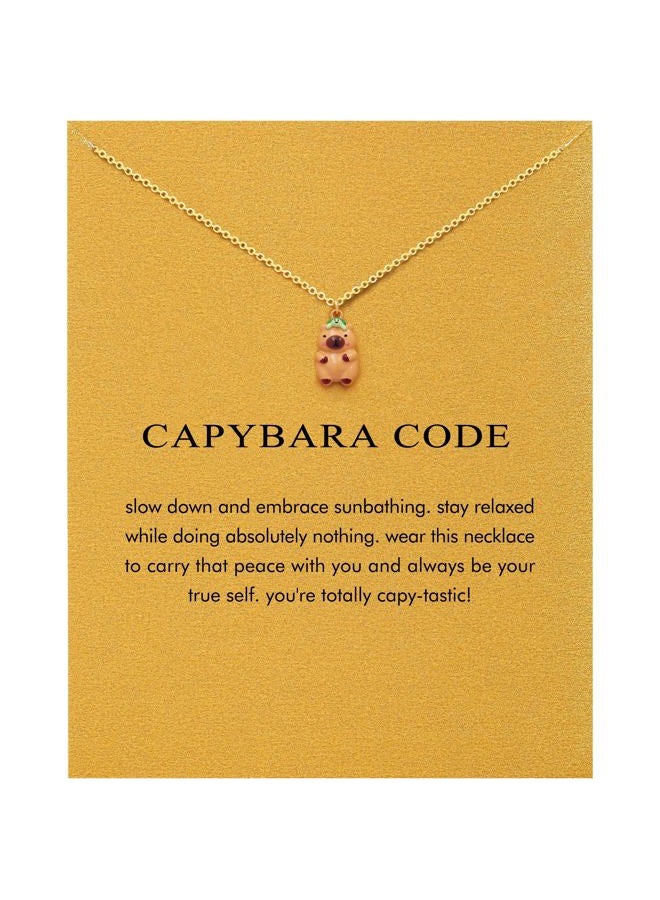 Baydurcan 14K Golden Plated Pendant Necklaces for Women - Positive Flamingo Capybara Giraffe Peace Gifts for Friends Sister Daughter, Birthday, Christmas, Graduation Gifts, one size, Brass, No - Image 1