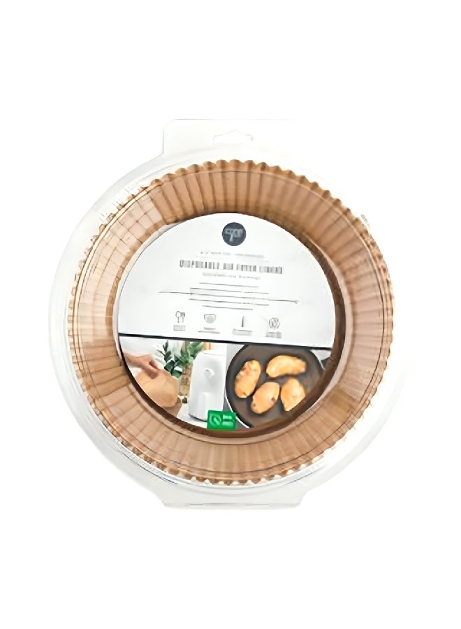 100 قطعة من أغطية الطعام ذات الاستعمال الواحد بشكل مستدير للقلاية الهوائية بحجم 6.3 أنش وباللون البني 43386