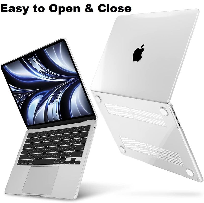 Midkart Case Compatible with MacBook Air 15 inch M4 A3241 M3 A3114 M2 A2941 Release 2025 2024 2023 with Touch ID Hard Shell Plastic Cover Keyguard Dust Plugs, Transparent Crystal Clear - Image 4