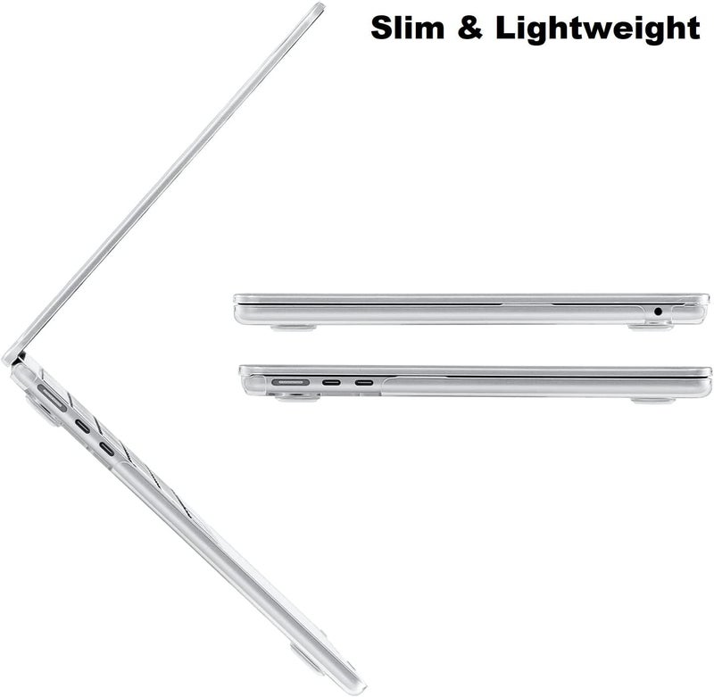 Midkart Case Compatible with MacBook Air 15 inch M4 A3241 M3 A3114 M2 A2941 Release 2025 2024 2023 with Touch ID Hard Shell Plastic Cover Keyguard Dust Plugs, Transparent Crystal Clear - Image 5