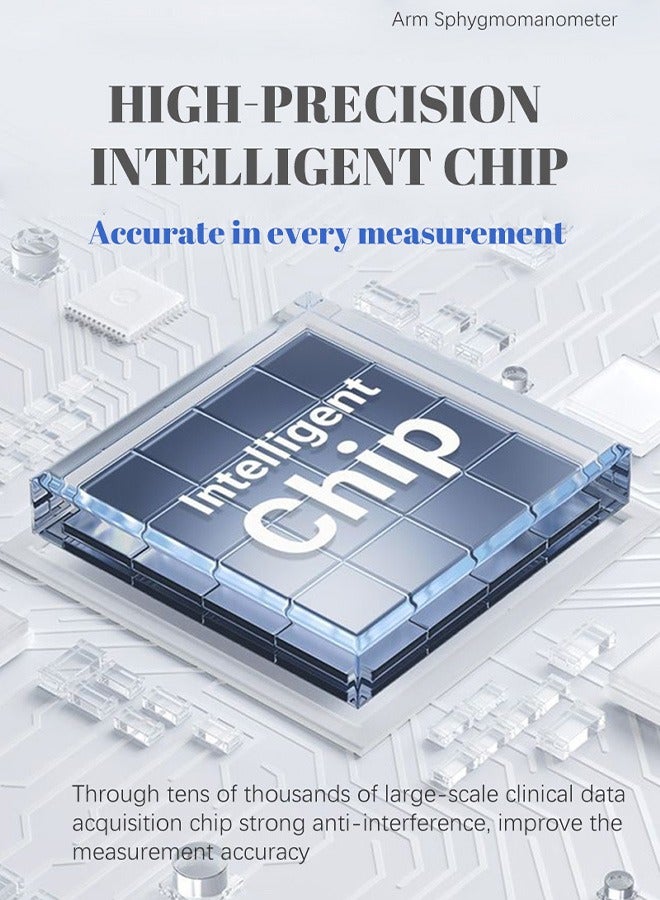 أولو جهاز قياس ضغط الدم ، جهاز ضغط الدم الرقمي 2x90 Memories Dual User مع شاشة LCD كبيرة للصوت ، سوار قابل للتعديل USB شحن أوتوماتيكي للذراع العلوي - Image 3