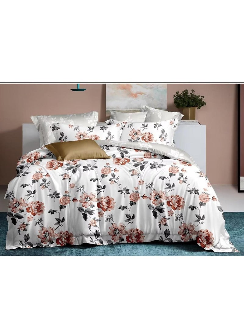 AL RAID King Size 6-Piece Ultra Soft Duvet Cover Set with Zipper Closure – Easy Care Bedding Includes 1 Fitted Sheet 200x200+25 cm, 1 Duvet Cover 220x240 cm, and 4 Pillowcases 50x75cm