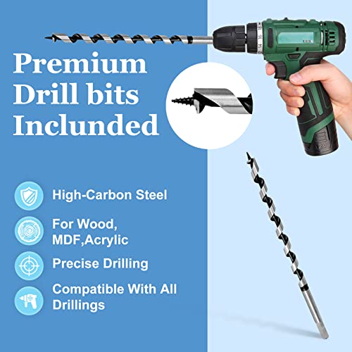 Masendelk Ship Auger Drill Bit 13 x 300mm (Slightly Larger Than 1/2 x 12 Inch), Wood Auger Bit with 11mm Hex Shank - Image 3