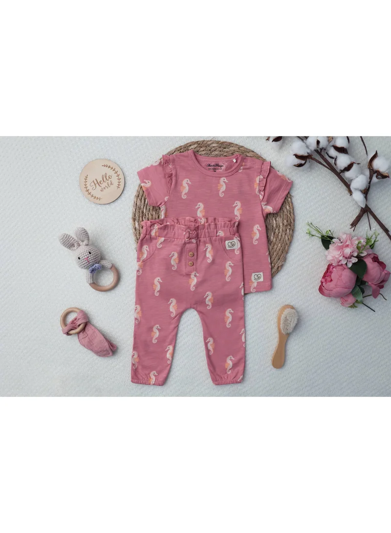 Sheer Hugs Sheer Hugs Casual Full Length Leggings for Girls, Sea Horse