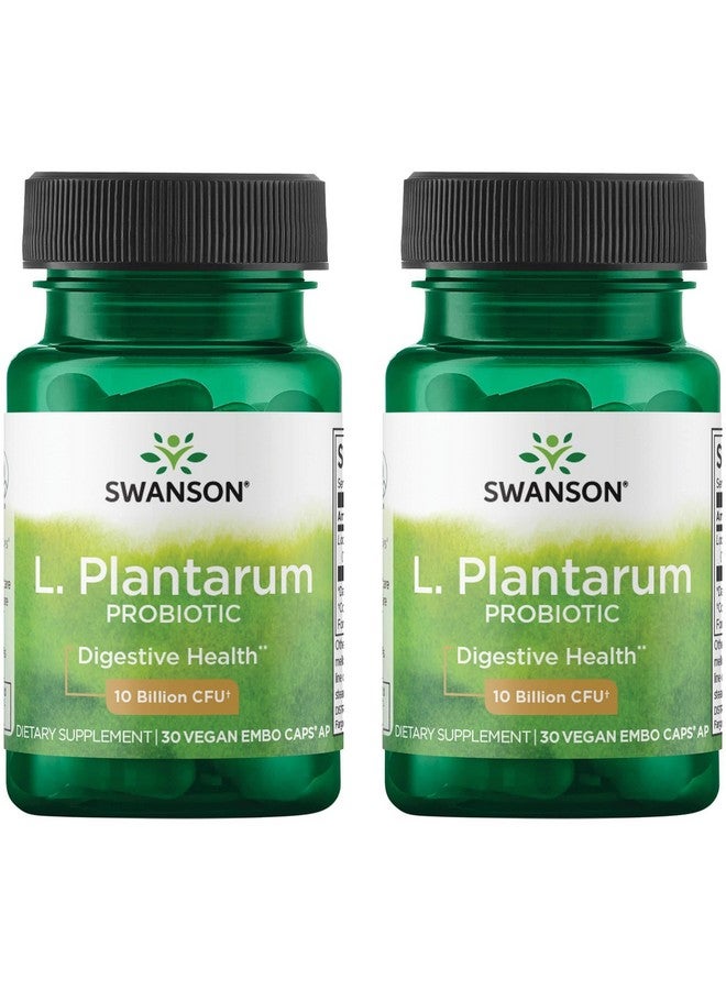 Swanson L. Plantarum - Digestive Supplement Promoting Gastrointestinal Balance & Bowel Regularity - Natural Formula to Help Reduce Bloating - (30 Veggie Capsules) (2 Pack)