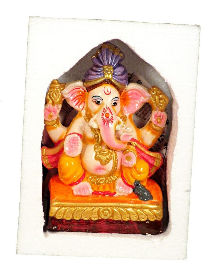 Suninow 100% Eco Friendly Clay Ganesh Idol for Ganesh Chaturthi 8.5 inch | Water Soluble | Ganesh chaturthi Idol | Clay Ganesha Idol (gi3) - Image 4