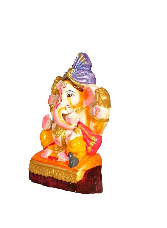 Suninow 100% Eco Friendly Clay Ganesh Idol for Ganesh Chaturthi 8.5 inch | Water Soluble | Ganesh chaturthi Idol | Clay Ganesha Idol (gi3) - Image 2