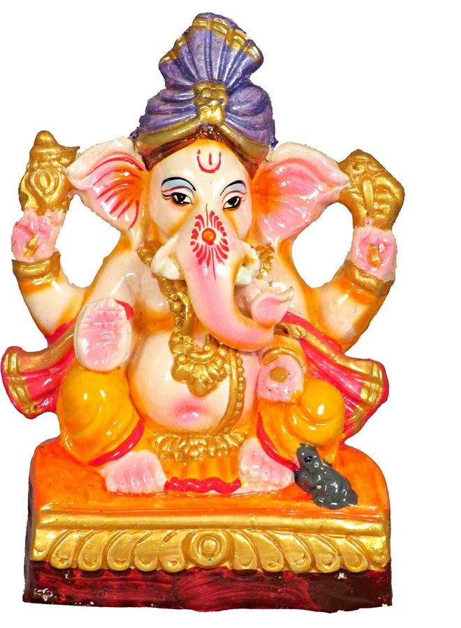 Suninow 100% Eco Friendly Clay Ganesh Idol for Ganesh Chaturthi 8.5 inch | Water Soluble | Ganesh chaturthi Idol | Clay Ganesha Idol (gi3) - Image 3