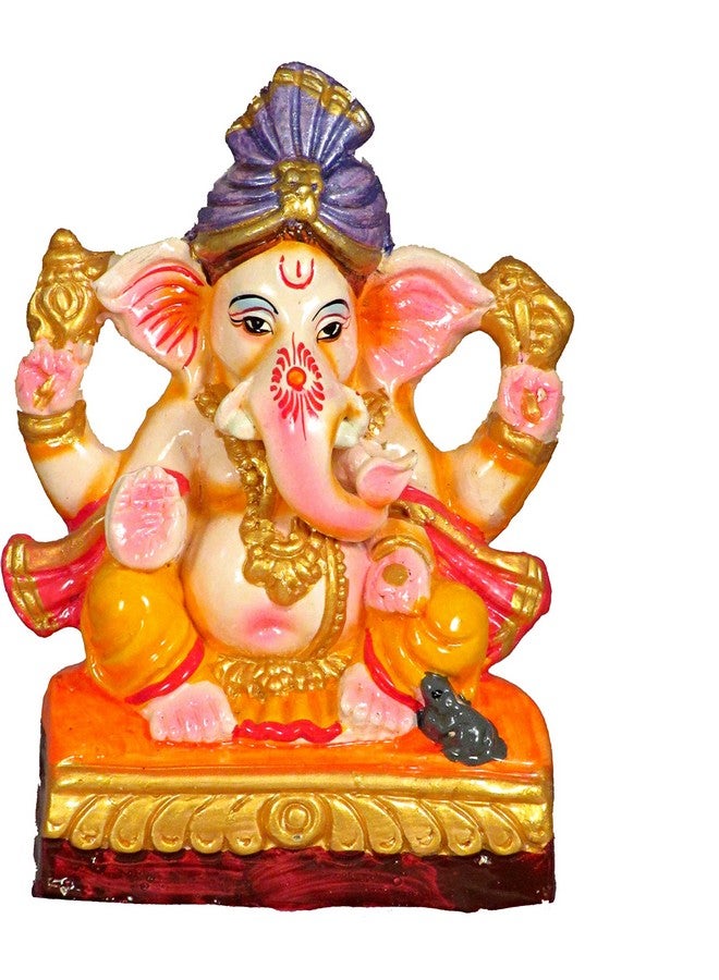 Suninow 100% Eco Friendly Clay Ganesh Idol for Ganesh Chaturthi 8.5 inch | Water Soluble | Ganesh chaturthi Idol | Clay Ganesha Idol (gi3) - Image 1