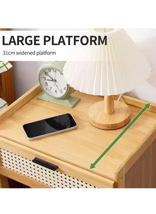 Generic - Nightstand Bedside Table Wooden Sofa Side Table End Table with 3 Drawers Bedside Storage Cabinet for Bedroom Living Room Office（42*31*50CM） ﻿ - Image 1