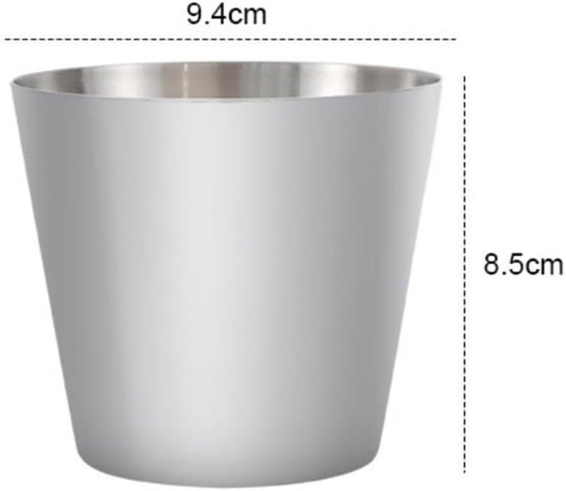 Hemoton 3pcs Stainless Steel French Fry Cups Snack and Juice Cup Containers for Home Restaurant and Hotel Use Silver Drink Cups for Condiments and Dipping Sauces - Image 2