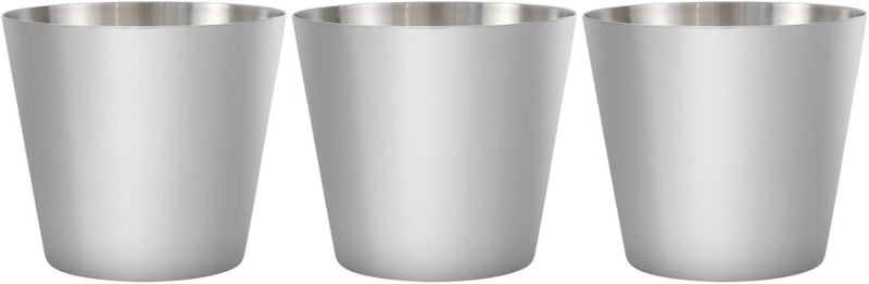 Hemoton 3pcs Stainless Steel French Fry Cups Snack and Juice Cup Containers for Home Restaurant and Hotel Use Silver Drink Cups for Condiments and Dipping Sauces - Image 1