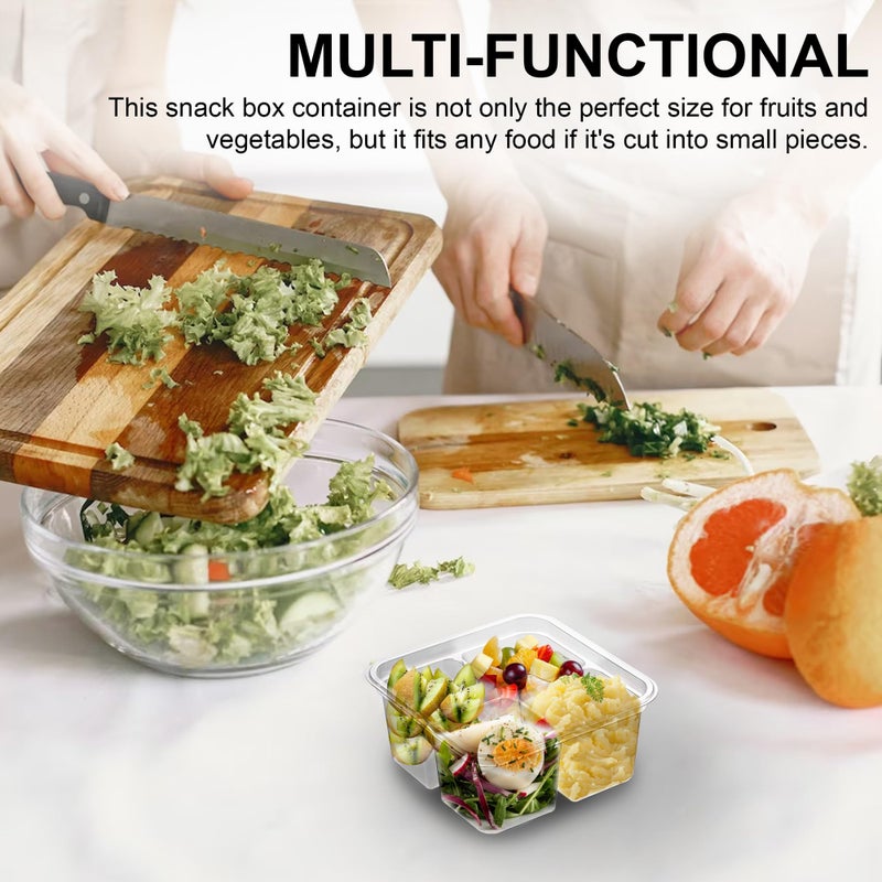 MT Products Clear 4 Compartment Meal Prep 6" x 6" - Disposable Divided Bento Box (Pack of 15) - Made in the USA - Image 4
