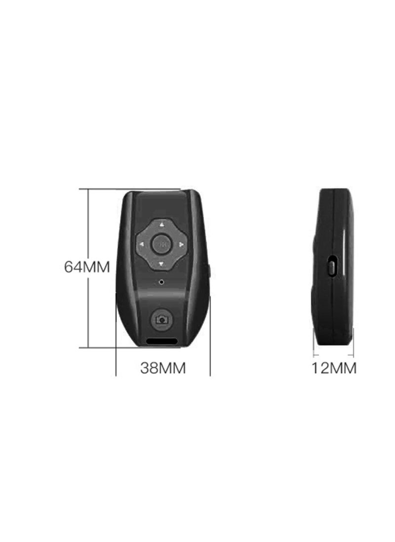 SYOSI - Bluetooth Remote Control Page Turner for Kindle App, TikTok, Camera Shutter, Music - Rechargeable Wireless Fingertip Video Controller with Stable BT 4.0 Connection, Compact Design (Black) - Image 1