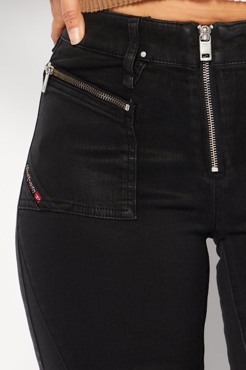 DIESEL Women Super Skinny Fit Solid Stretchable Jeans, Black - Image 3